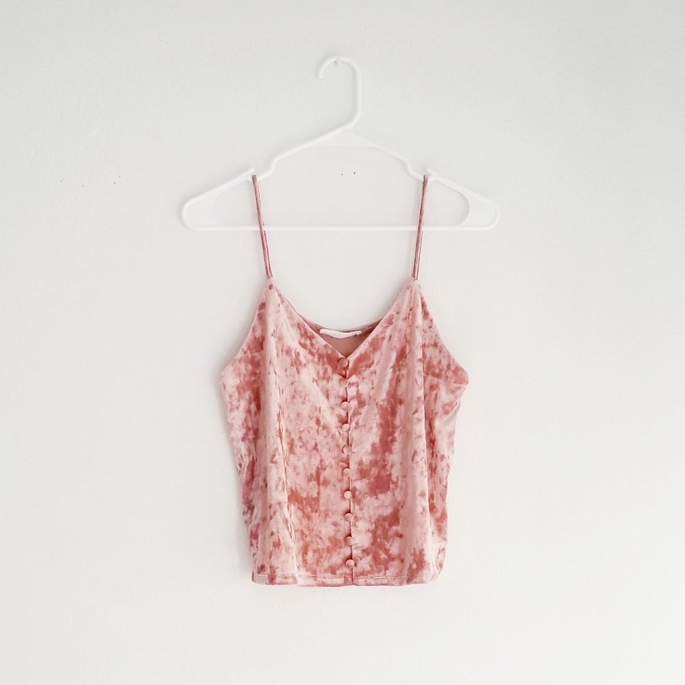 Mango • Crushed Velvet Buttom Up Tank Top
